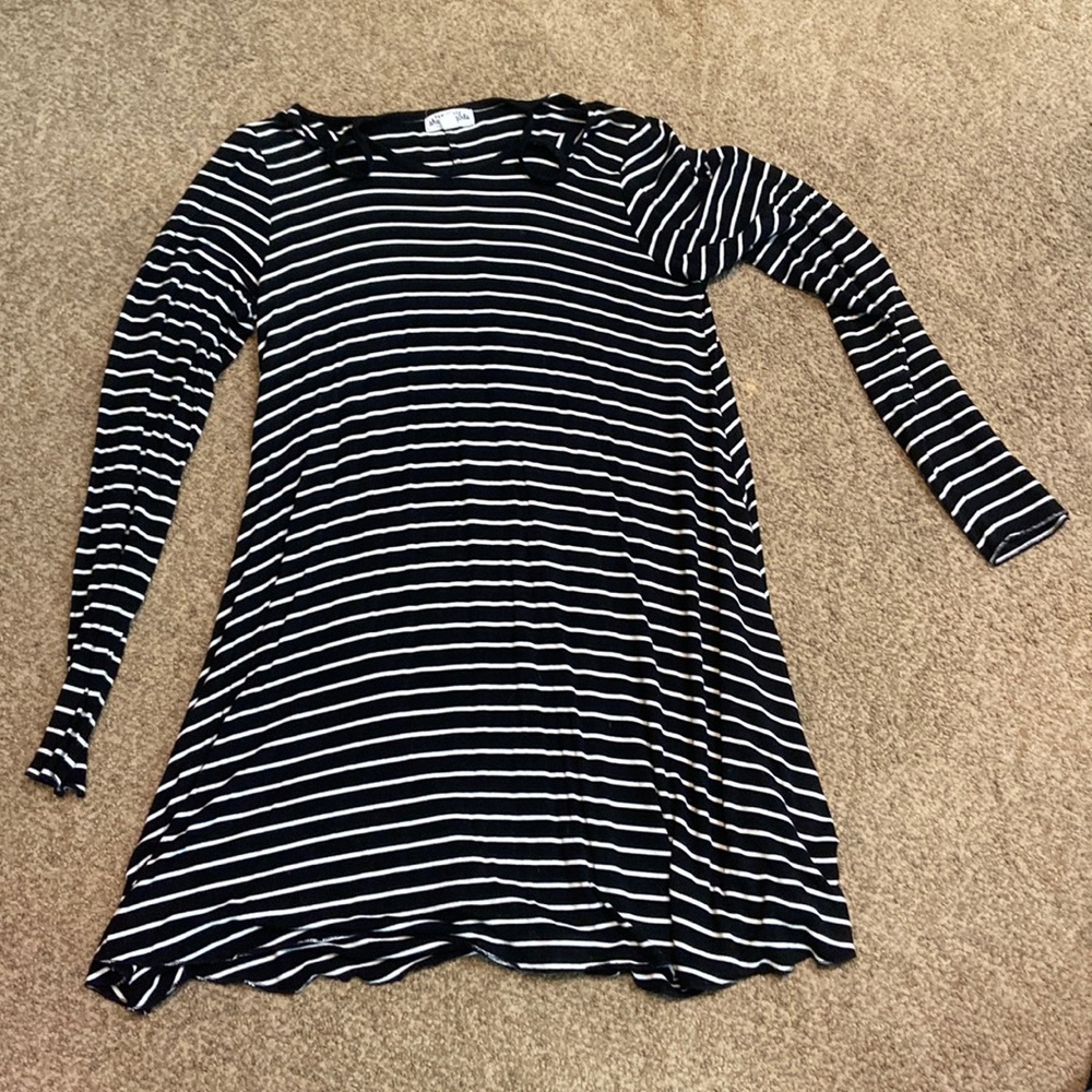 Black and White Striped Dress